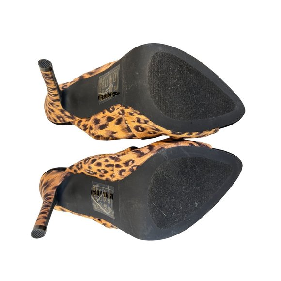 Quipid Shoes Womens Size 7 Leopard Peep Toe Heel Slip On - Picture 9 of 10
